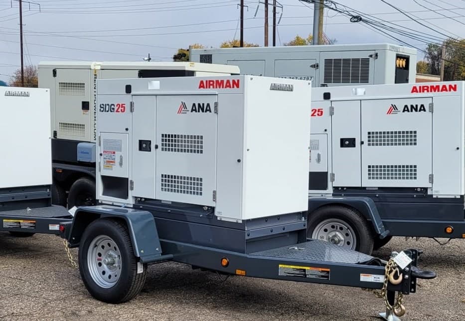 Used 20 kW Airman SDG25S-8E1 Portable Diesel Generator – EPA Tier 4 Final - Woodstock Power inventory photo