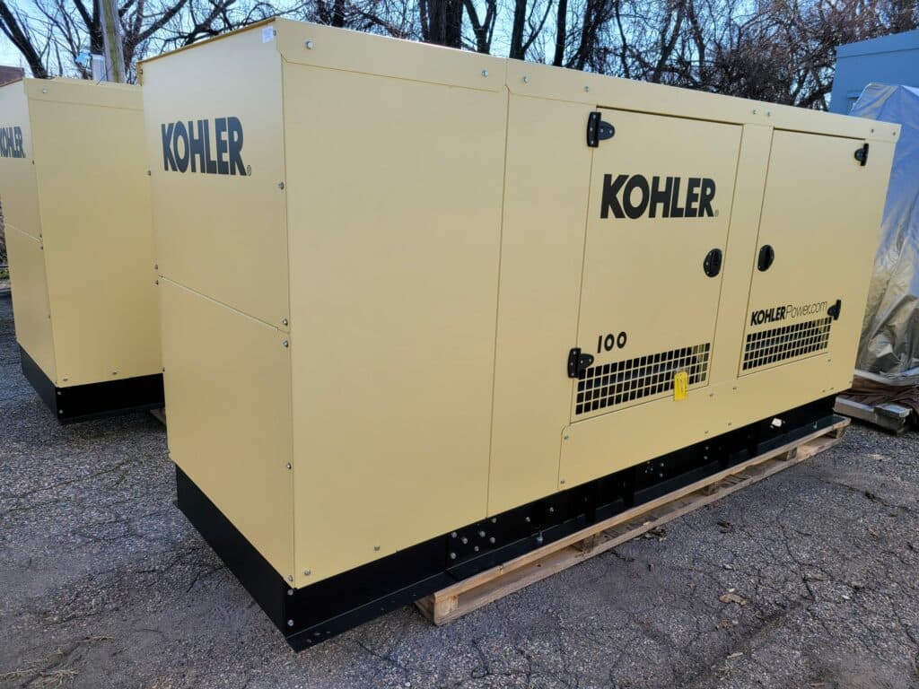 New 100 kW Kohler-Rehlko KG100 Natural Gas Generator - Steel sound enclosure - EPA Certified - Woodstock Power inventory photo