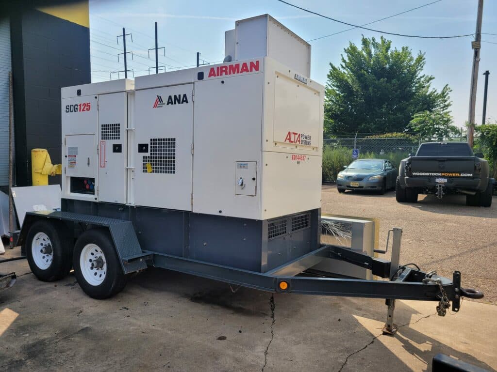 Used 100 kW Airman SDG125S-8E1 Portable Diesel Generator - EPA Tier 4 Final - Woodstock Power inventory photo